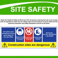 Site Safety Rigid Material Sign